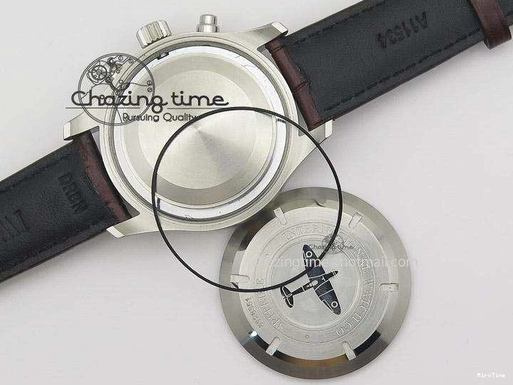 MIROTIME 0504 Pilot Chrono SS 3878 Gray Dial on Brown Leather Strap A Resilient 7395